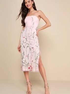 Lulus | Dresses | Seriously Sensational Light Pink Strapless Tiered Maxi  Dress Lulus | Poshmark